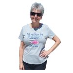 Photo of the grey 'I'd rather be fishing' T-Shirt