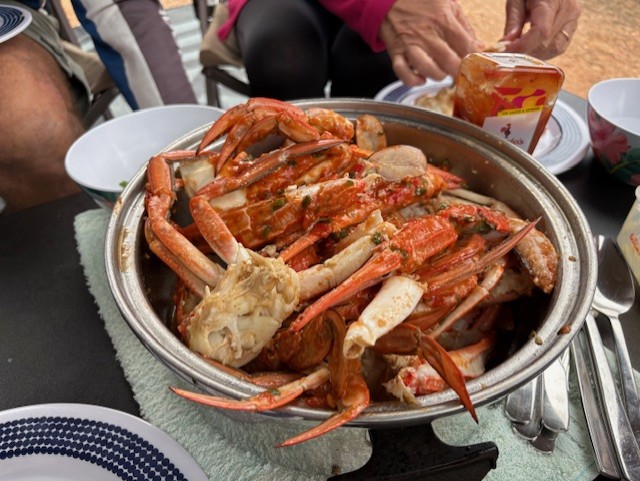 Picture os cooked blue swimmer crobs