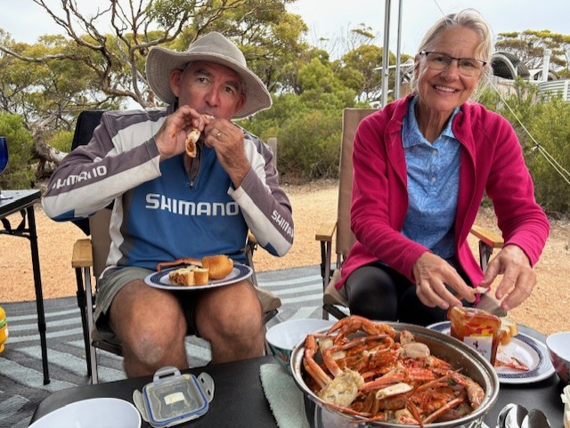 Eating Blue Swimmer Crabs